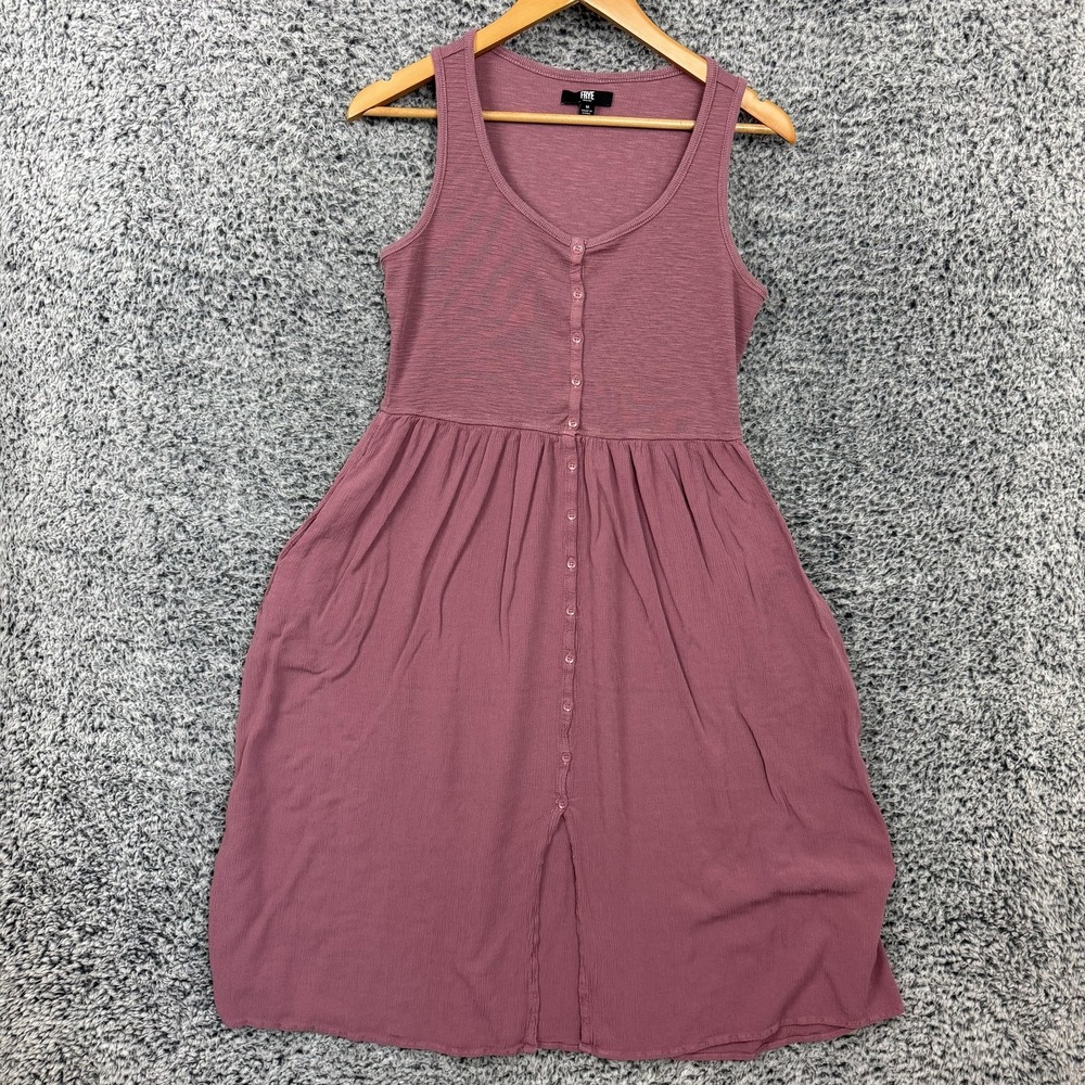 Frye Dress Womens Medium Pink Sleeveless Button Front Midi Pockets Fit & Flare